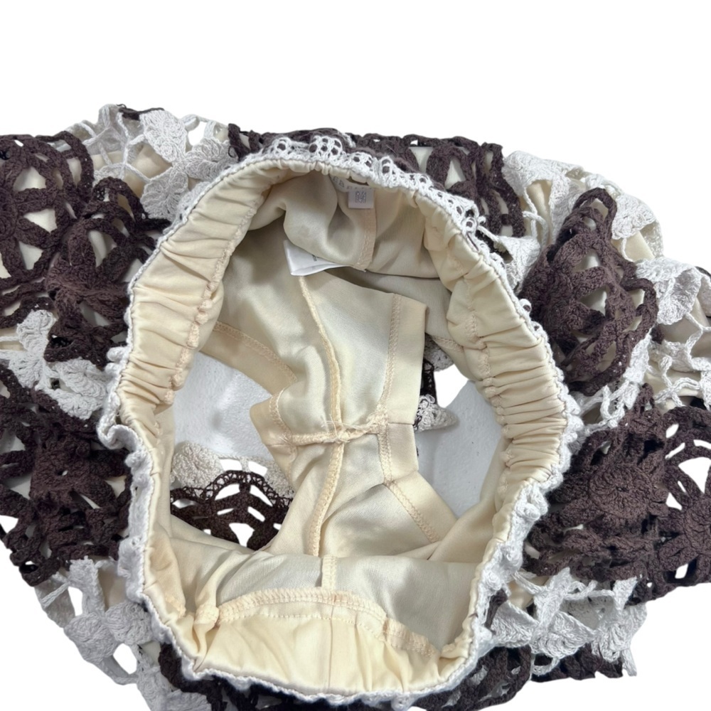 Rebellion Cream and Brown Crochet Cropped Tank and Shorts Set, Medium - Picture 8 of 16